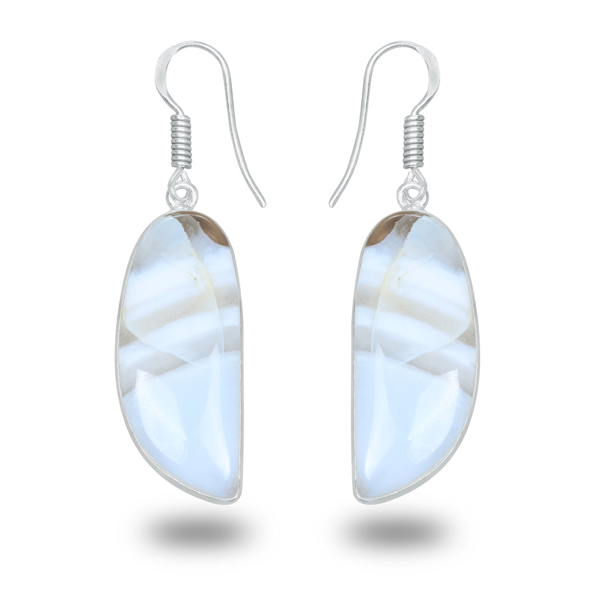 Owyhee Blue Opal Earrings – Minimalist, Silver-Plated | Wholesale Simple works Jewelry