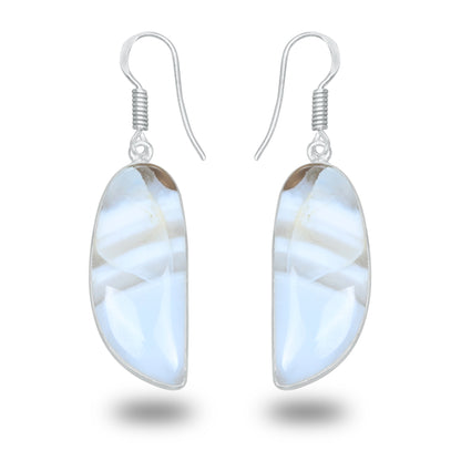 Owyhee Blue Opal Earrings – Minimalist, Silver-Plated | Wholesale Simple works Jewelry