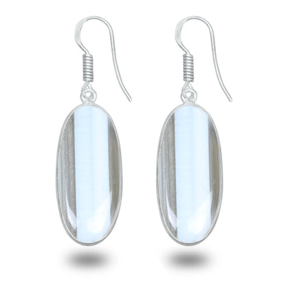 Owyhee Blue Opal Earrings – Minimalist, Silver-Plated | Wholesale Simple works Jewelry