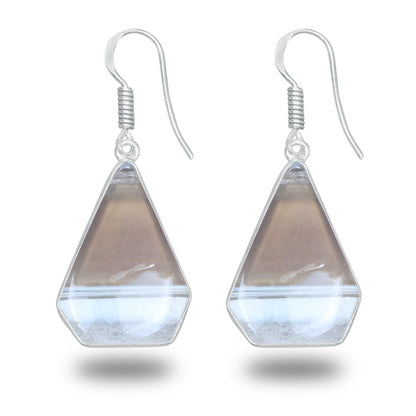 Owyhee Blue Opal Earrings – Minimalist, Silver-Plated | Wholesale Simple works Jewelry