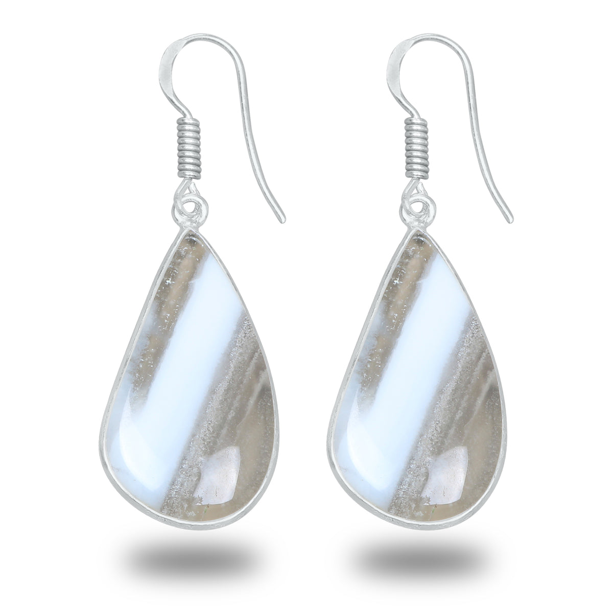 Owyhee Blue Opal Earrings – Minimalist, Silver-Plated | Wholesale Simple works Jewelry