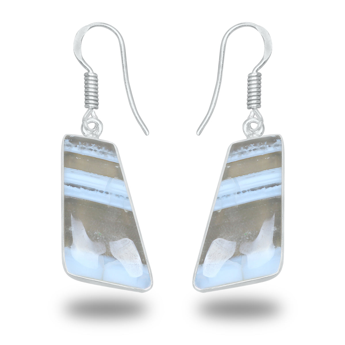 Owyhee Blue Opal Earrings – Minimalist, Silver-Plated | Wholesale Simple works Jewelry