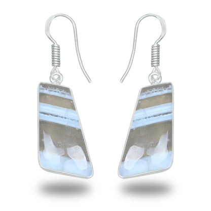 Owyhee Blue Opal Earrings – Minimalist, Silver-Plated | Wholesale Simple works Jewelry