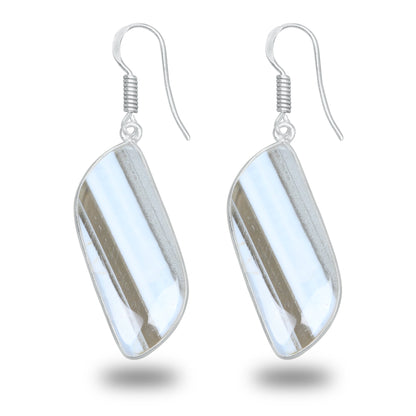 Owyhee Blue Opal Earrings – Minimalist, Silver-Plated | Wholesale Simple works Jewelry