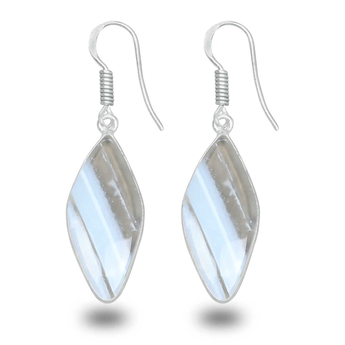 Owyhee Blue Opal Earrings – Minimalist, Silver-Plated | Wholesale Simple works Jewelry