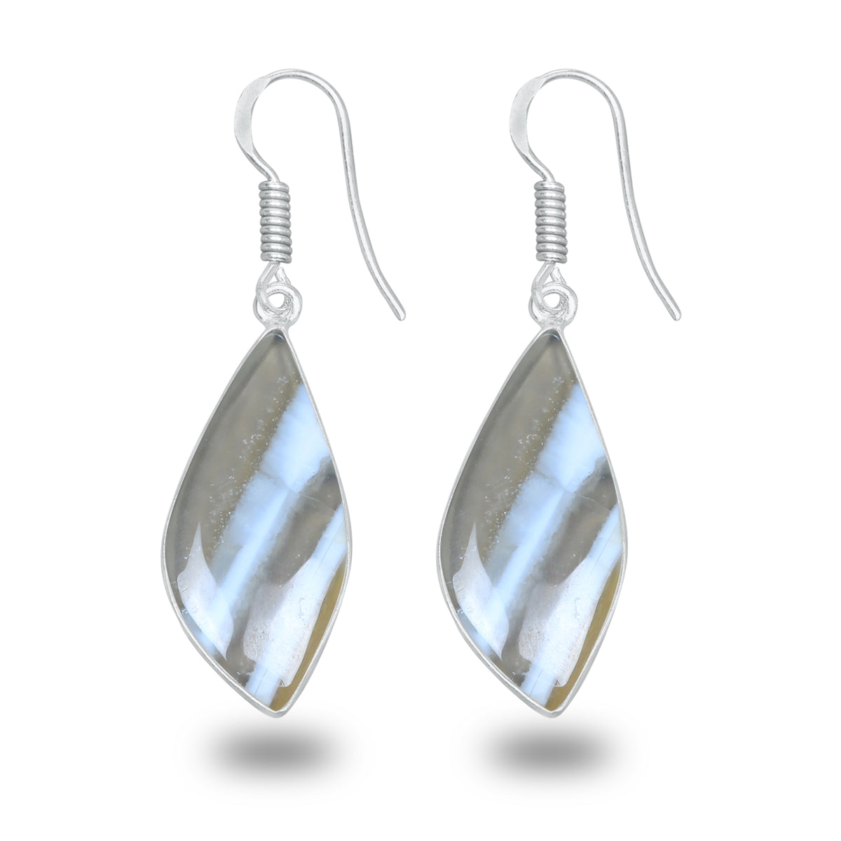 Owyhee Blue Opal Earrings – Minimalist, Silver-Plated | Wholesale Simple works Jewelry