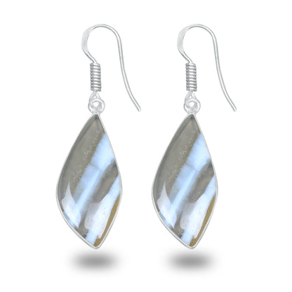 Owyhee Blue Opal Earrings – Minimalist, Silver-Plated | Wholesale Simple works Jewelry