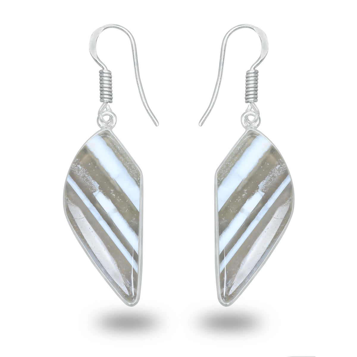 Owyhee Blue Opal Earrings – Minimalist, Silver-Plated | Wholesale Simple works Jewelry