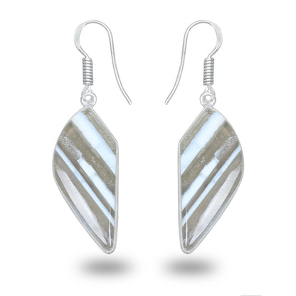 Owyhee Blue Opal Earrings – Minimalist, Silver-Plated | Wholesale Simple works Jewelry