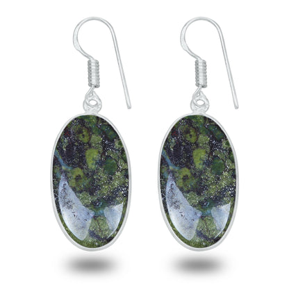 Dragon Blood Jasper Earrings – Minimalist, Silver-Plated | Wholesale & Handmade