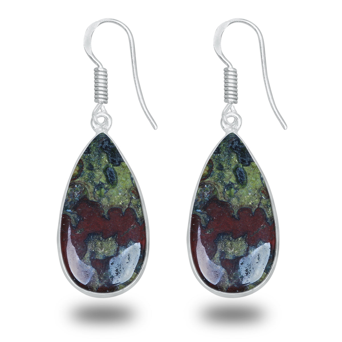 Dragon Blood Jasper Earrings – Minimalist, Silver-Plated | Wholesale & Handmade