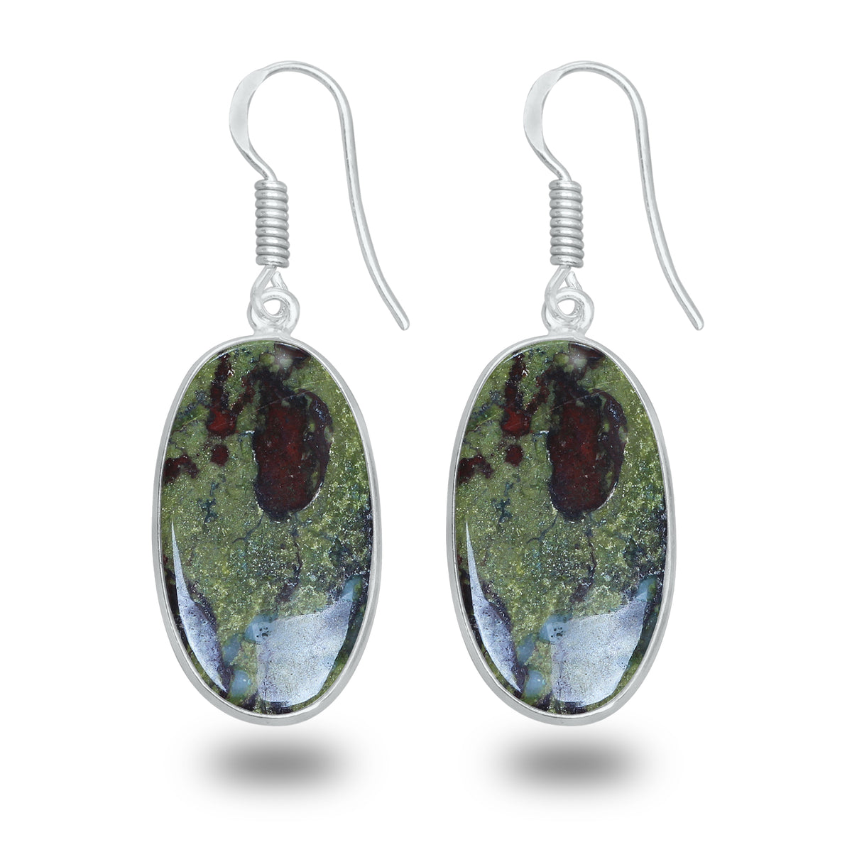 Dragon Blood Jasper Earrings – Minimalist, Silver-Plated | Wholesale & Handmade