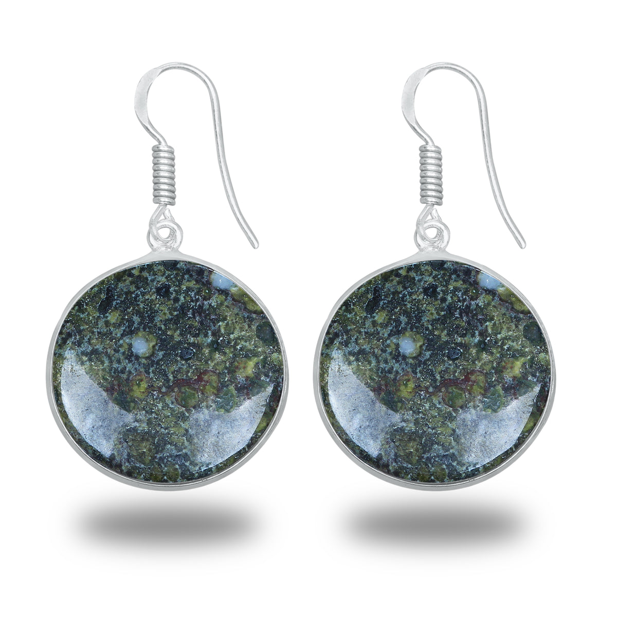 Dragon Blood Jasper Earrings – Minimalist, Silver-Plated | Wholesale & Handmade