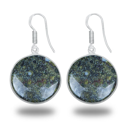 Dragon Blood Jasper Earrings – Minimalist, Silver-Plated | Wholesale & Handmade