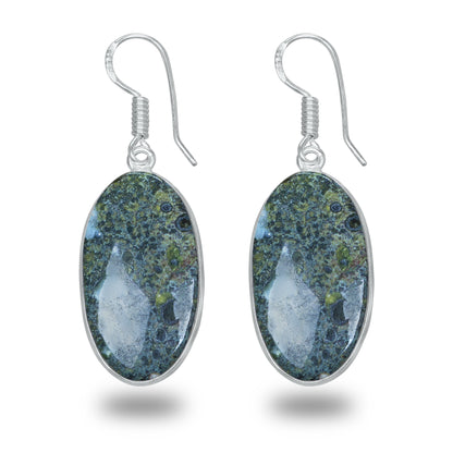 Dragon Blood Jasper Earrings – Minimalist, Silver-Plated | Wholesale & Handmade