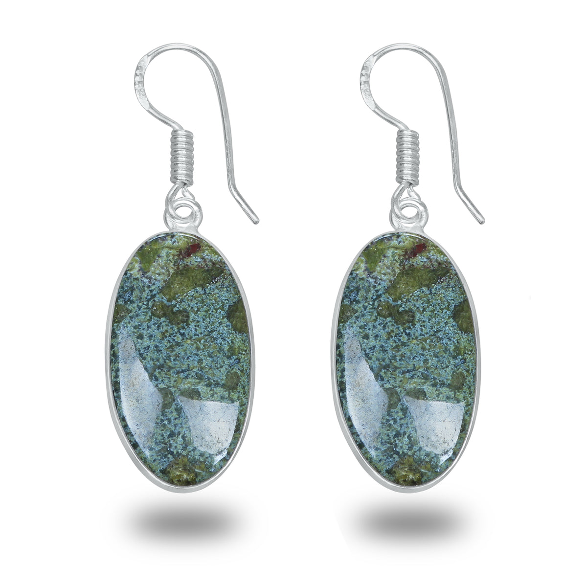 Dragon Blood Jasper Earrings – Minimalist, Silver-Plated | Wholesale & Handmade