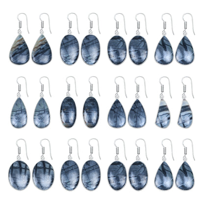 Picasso Jasper Earrings – Minimalist, Silver-Plated | Wholesale & Handmade