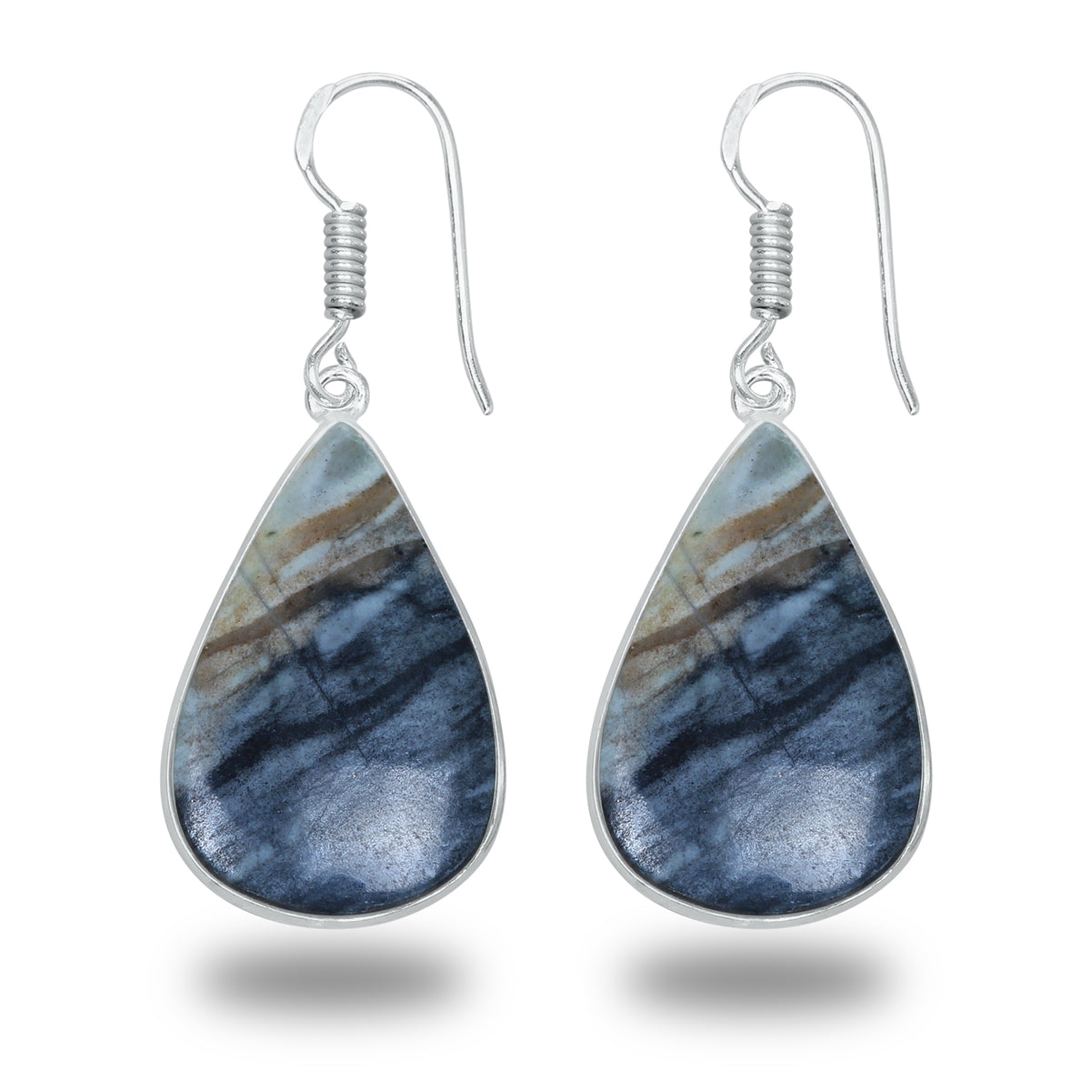 Picasso Jasper Earrings – Minimalist, Silver-Plated | Wholesale & Handmade