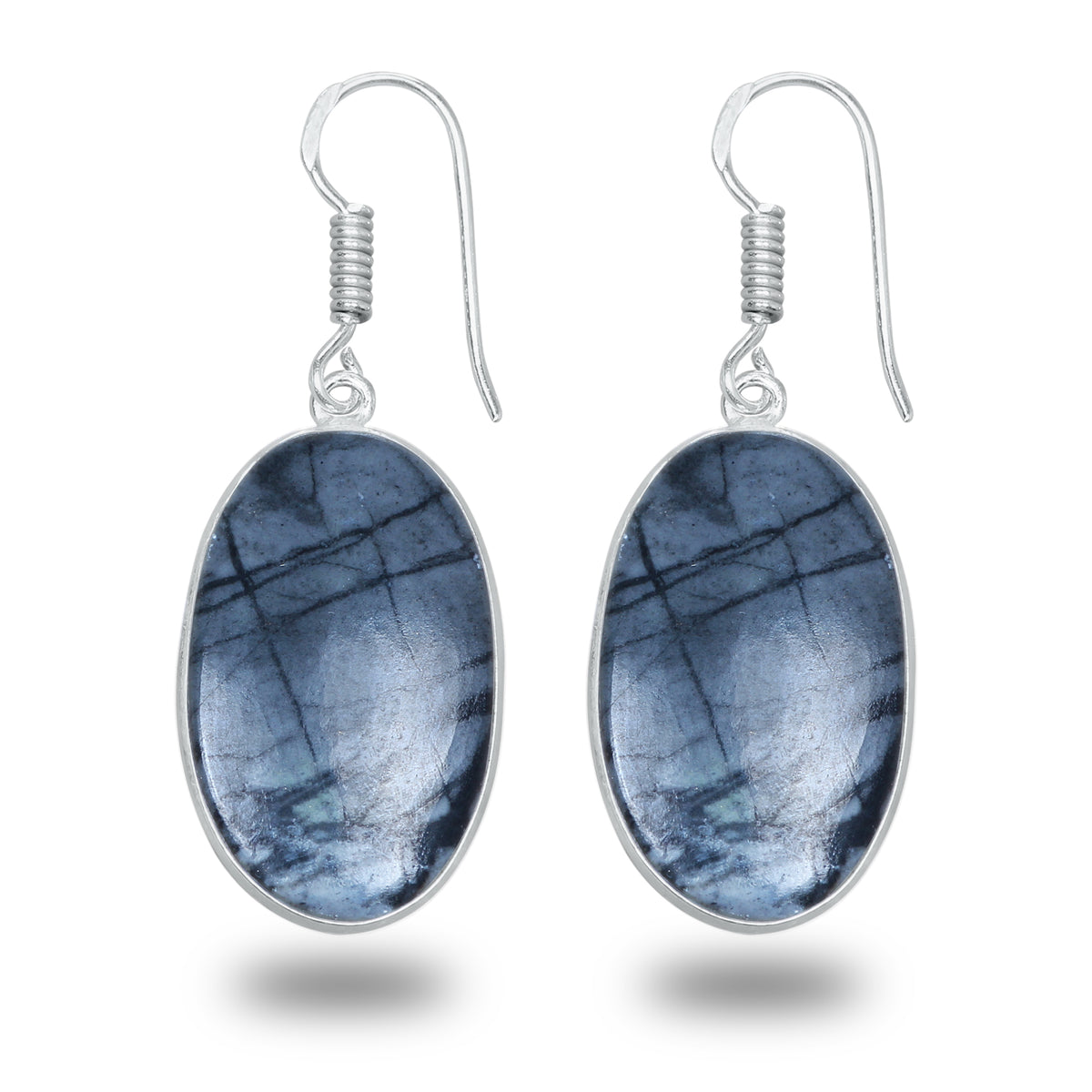 Picasso Jasper Earrings – Minimalist, Silver-Plated | Wholesale & Handmade