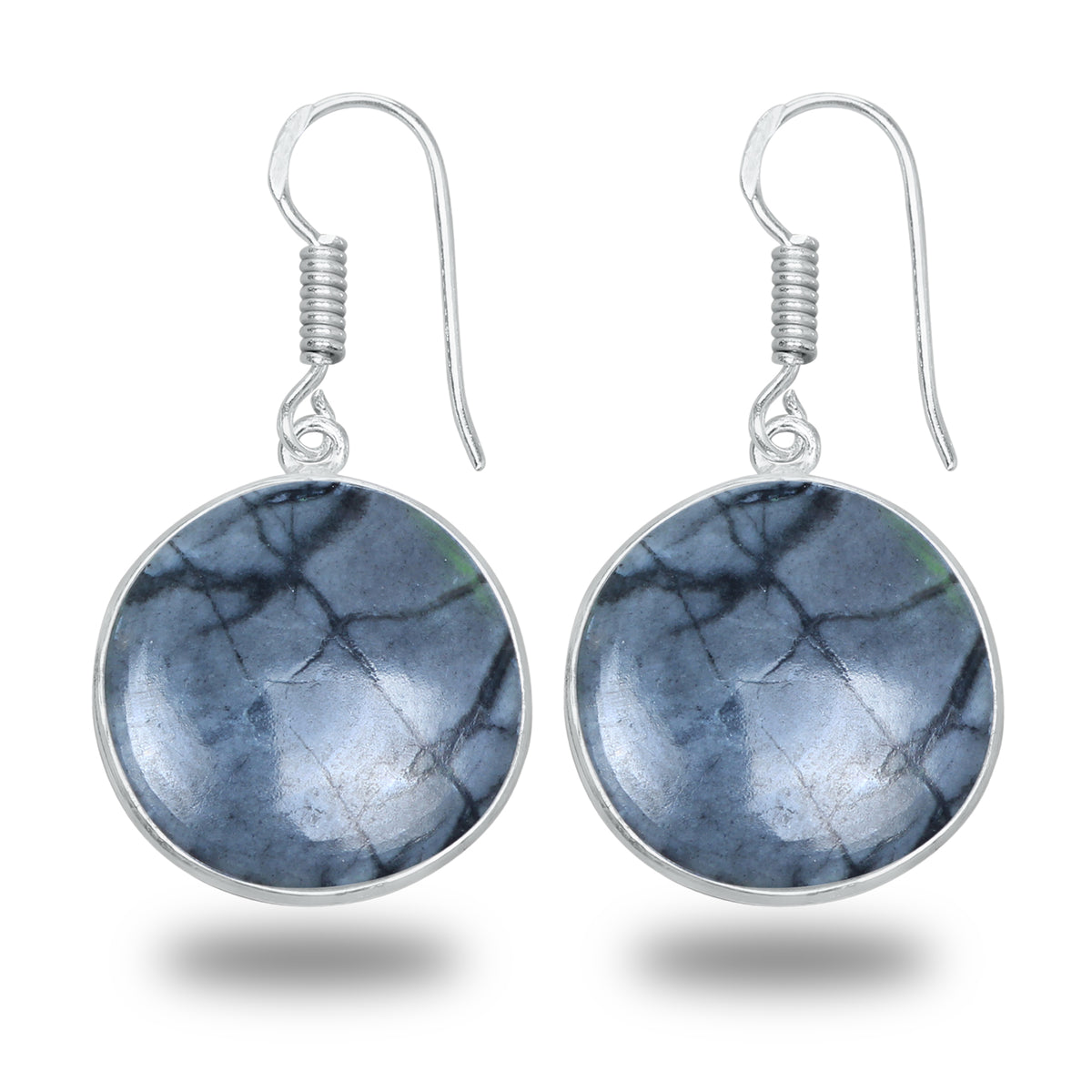Picasso Jasper Earrings – Minimalist, Silver-Plated | Wholesale & Handmade