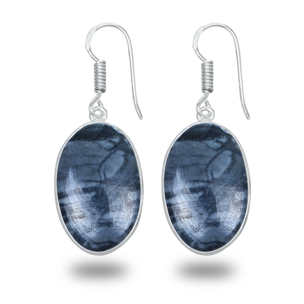 Picasso Jasper Earrings – Minimalist, Silver-Plated | Wholesale & Handmade