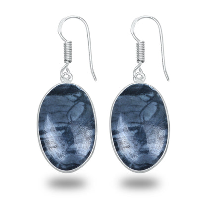 Picasso Jasper Earrings – Minimalist, Silver-Plated | Wholesale & Handmade