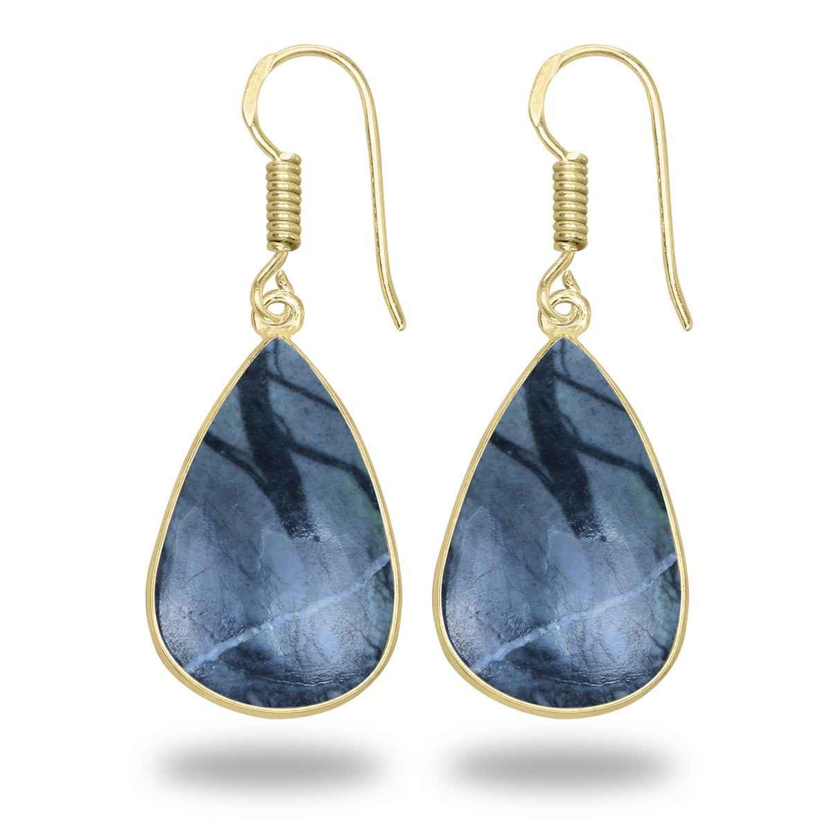 Picasso Jasper Earrings – 18K Gold-Plated Bezel, Handmade Minimal Design | Made to Order