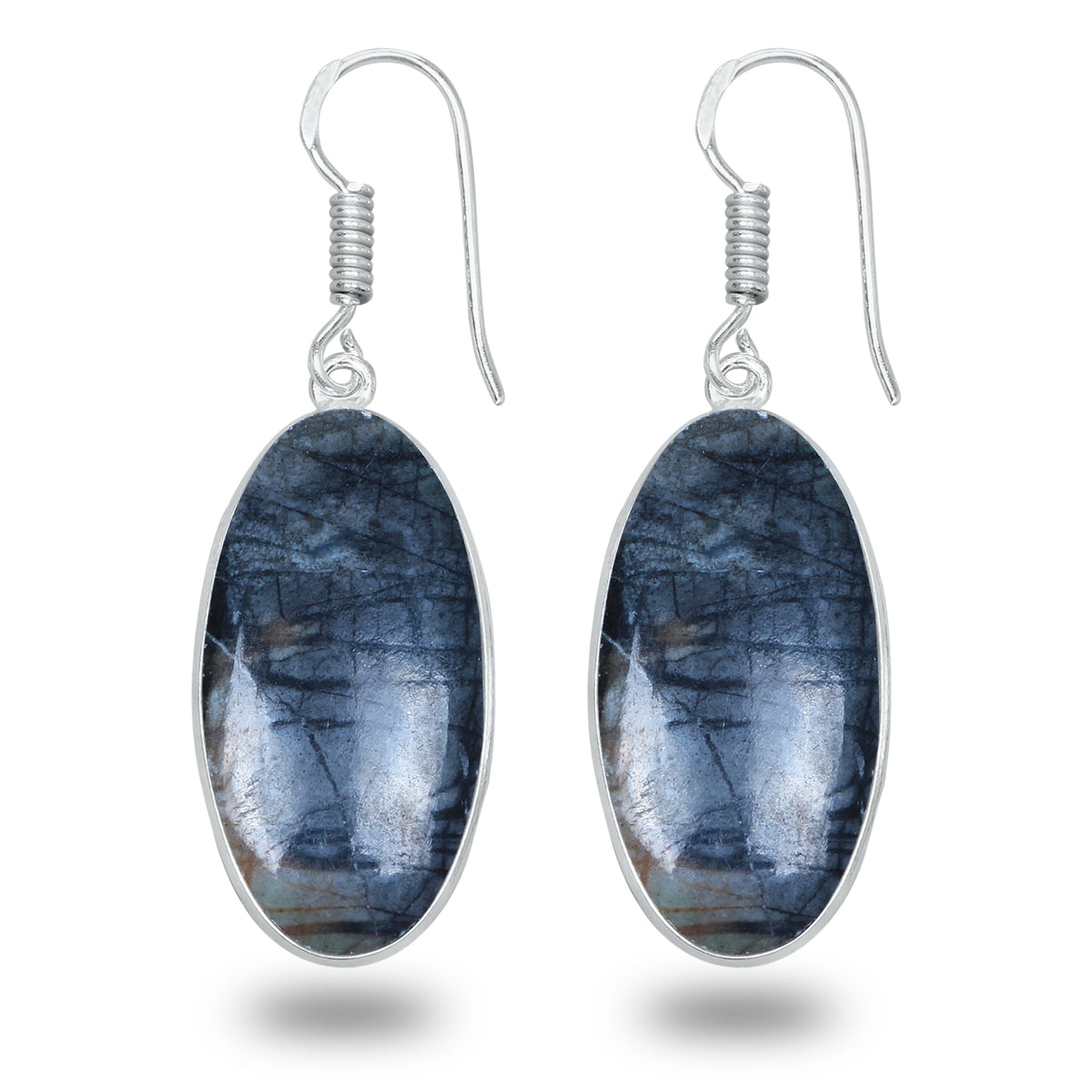 Picasso Jasper Earrings – Minimalist, Silver-Plated | Wholesale & Handmade
