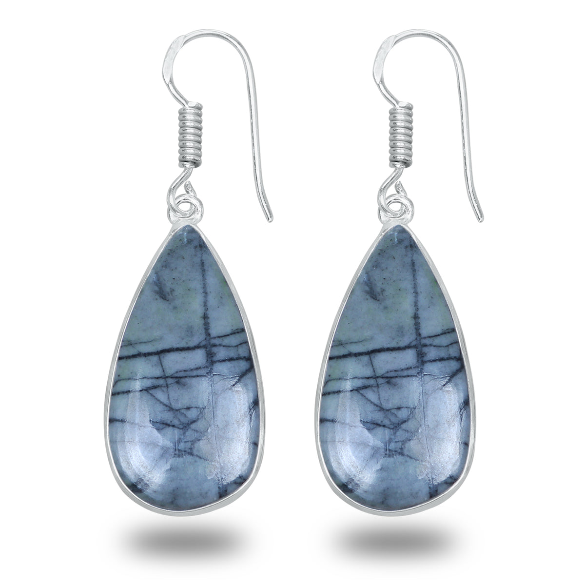 Picasso Jasper Earrings – Minimalist, Silver-Plated | Wholesale & Handmade