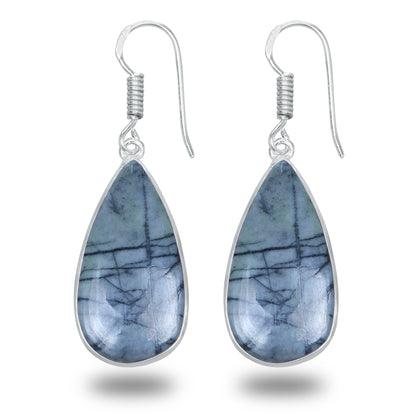 Picasso Jasper Earrings – Minimalist, Silver-Plated | Wholesale & Handmade