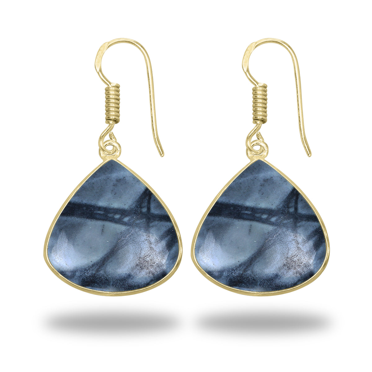 Picasso Jasper Earrings – 18K Gold-Plated Bezel, Handmade Minimal Design | Made to Order