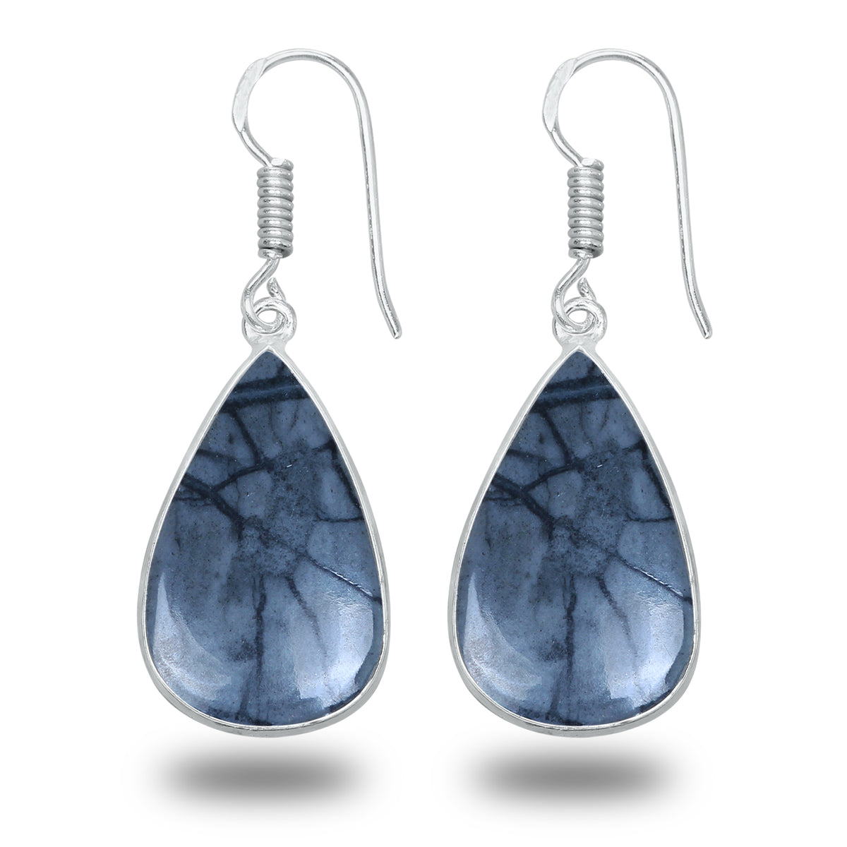 Picasso Jasper Earrings – Minimalist, Silver-Plated | Wholesale & Handmade