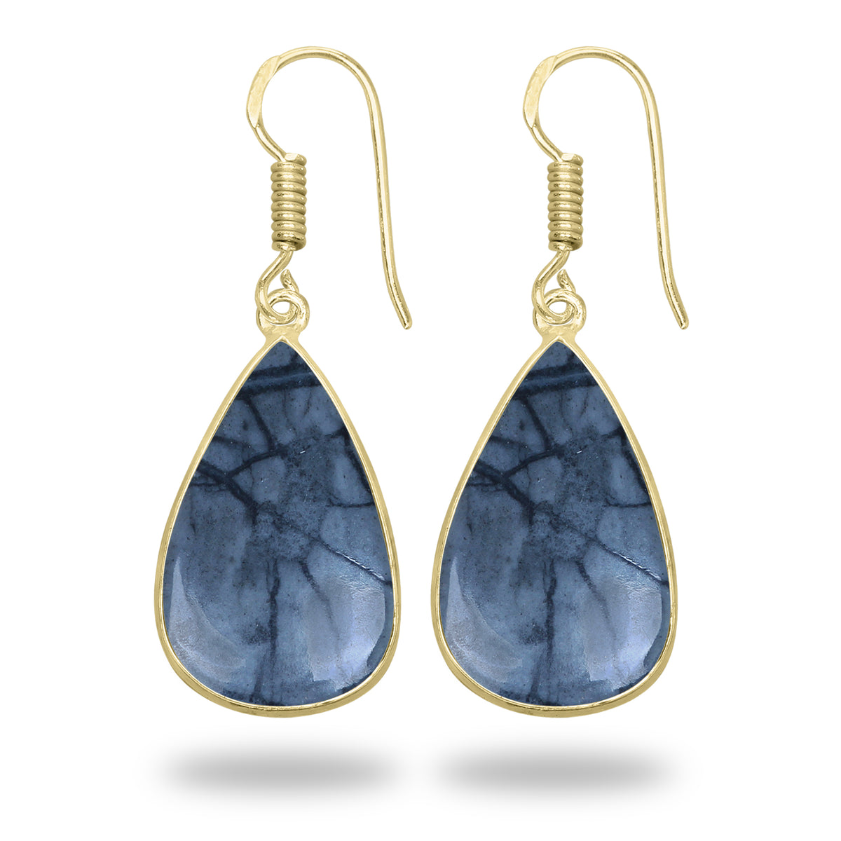 Picasso Jasper Earrings – 18K Gold-Plated Bezel, Handmade Minimal Design | Made to Order