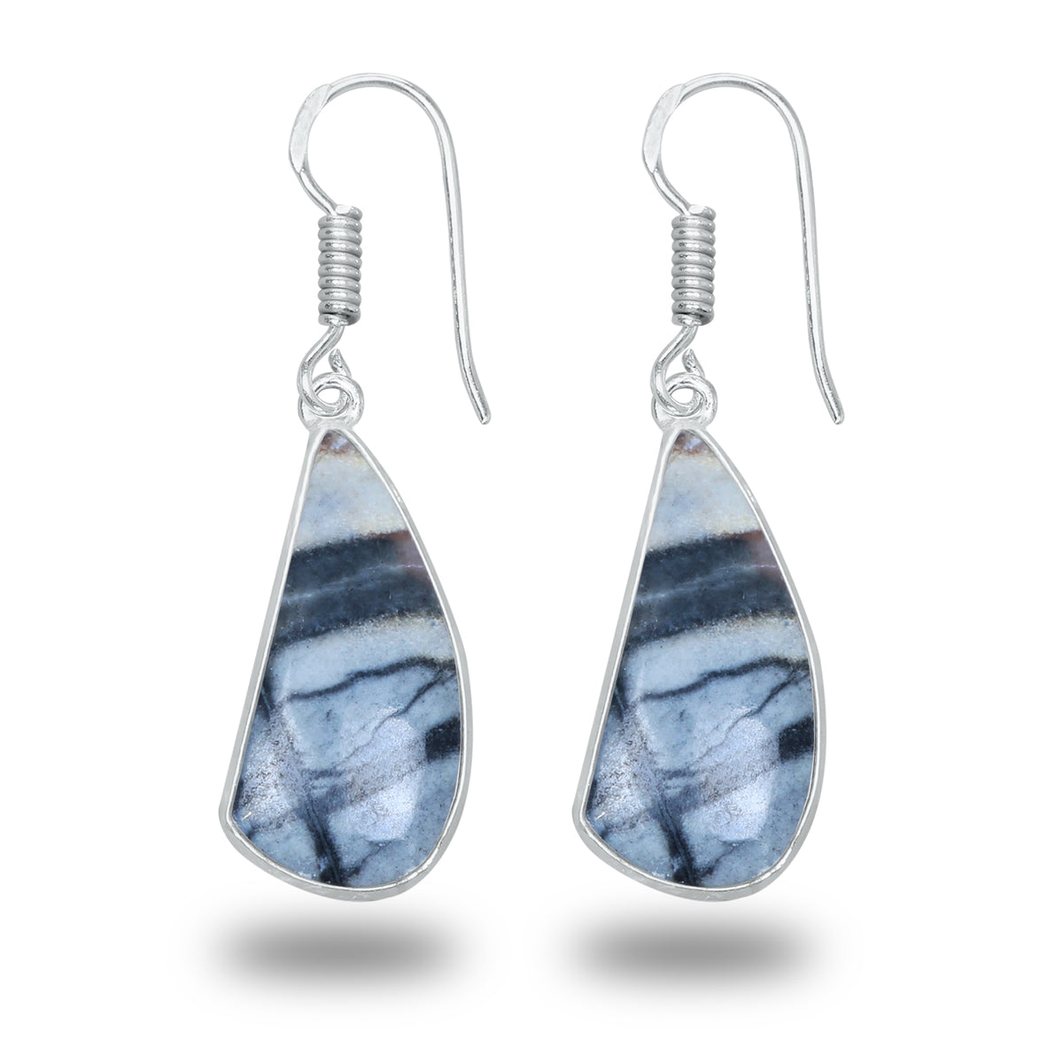 Picasso Jasper Earrings – Minimalist, Silver-Plated | Wholesale & Handmade