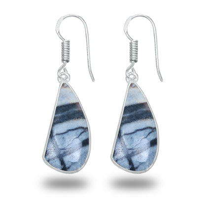 Picasso Jasper Earrings – Minimalist, Silver-Plated | Wholesale & Handmade