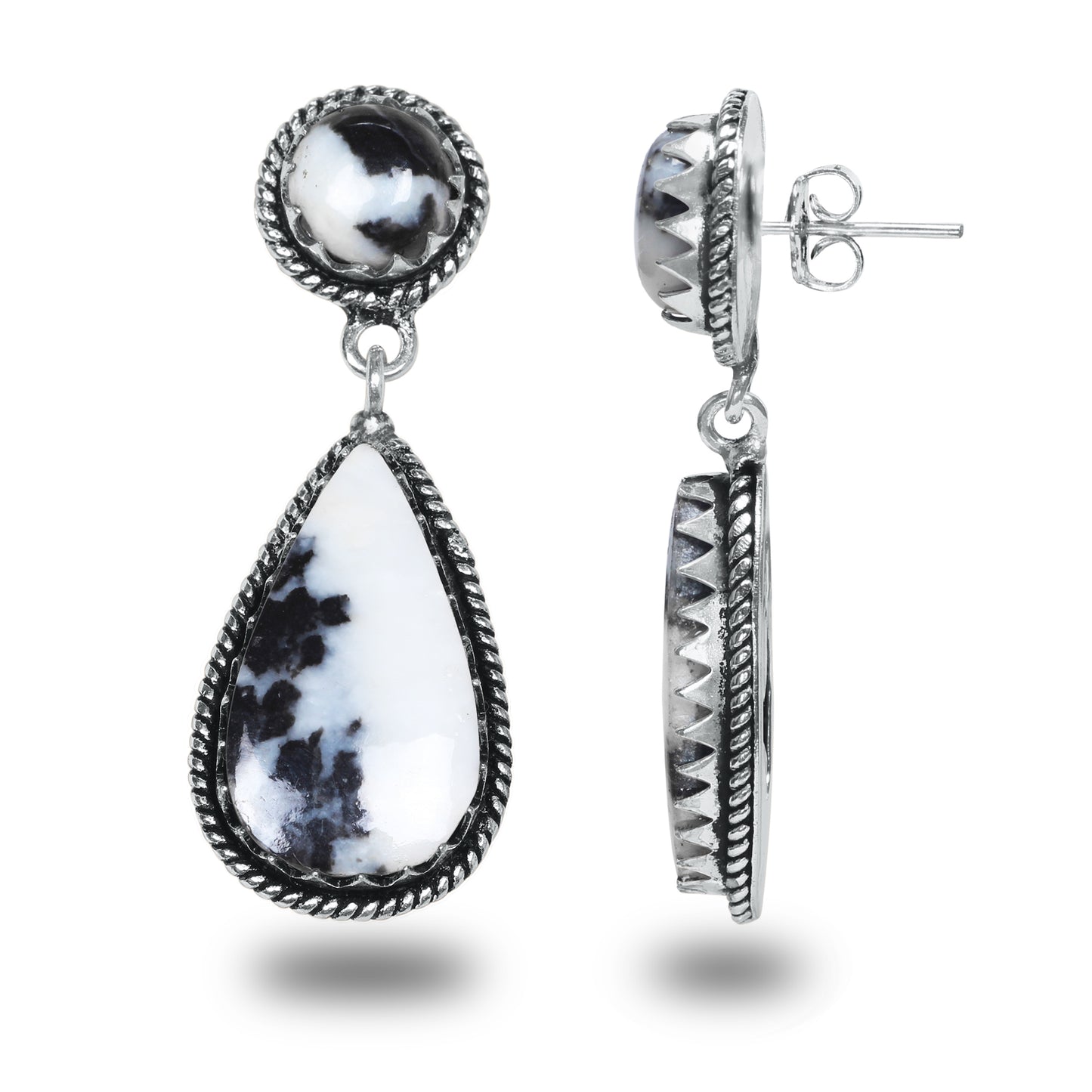 Boucles d'oreilles en turquoise Buffalo – Minimalistes, plaquées argent | Vente en gros et fabrication artisanale