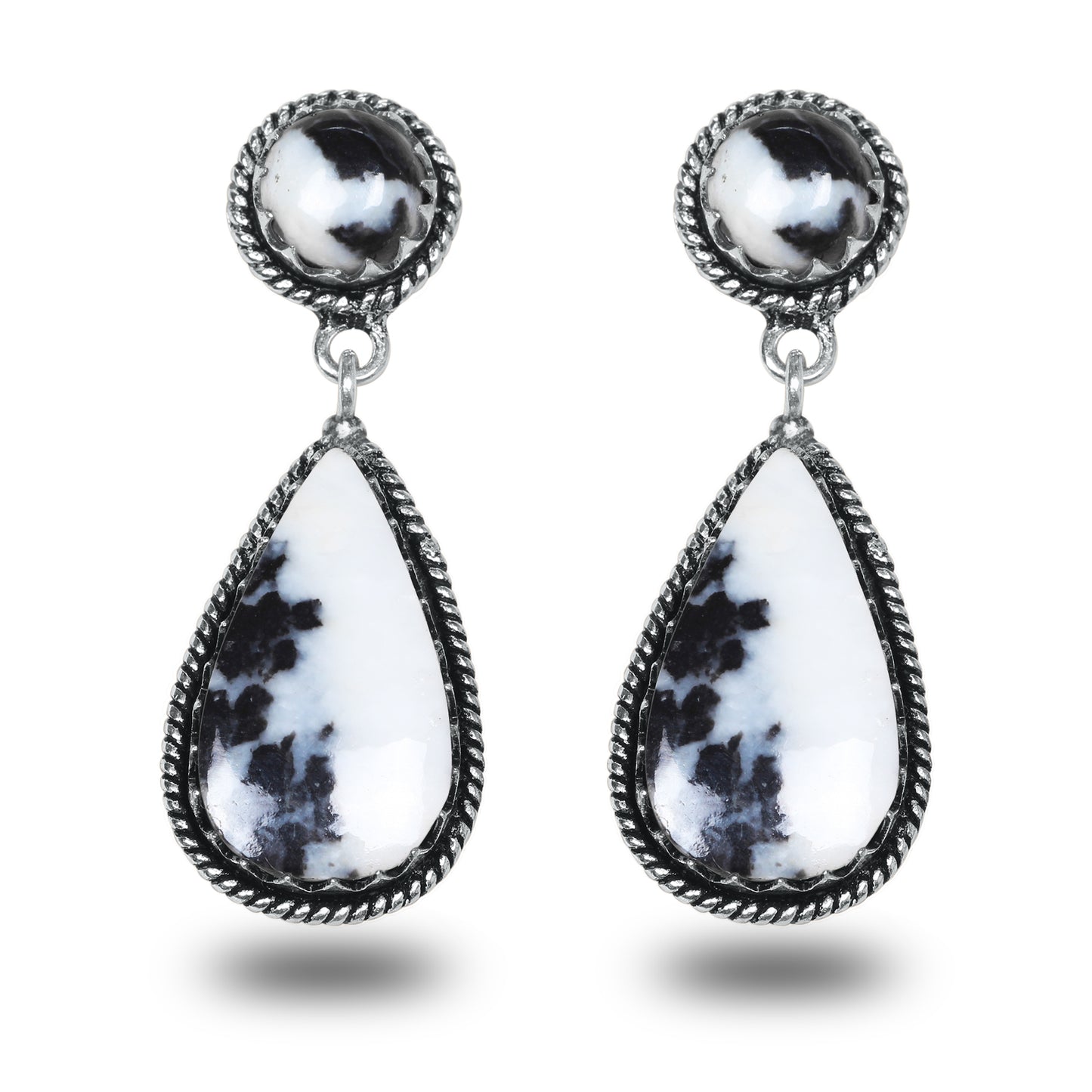 Boucles d'oreilles en turquoise Buffalo – Minimalistes, plaquées argent | Vente en gros et fabrication artisanale