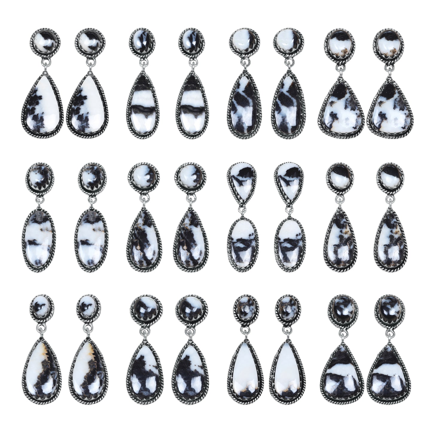 Boucles d'oreilles en turquoise Buffalo – Minimalistes, plaquées argent | Vente en gros et fabrication artisanale