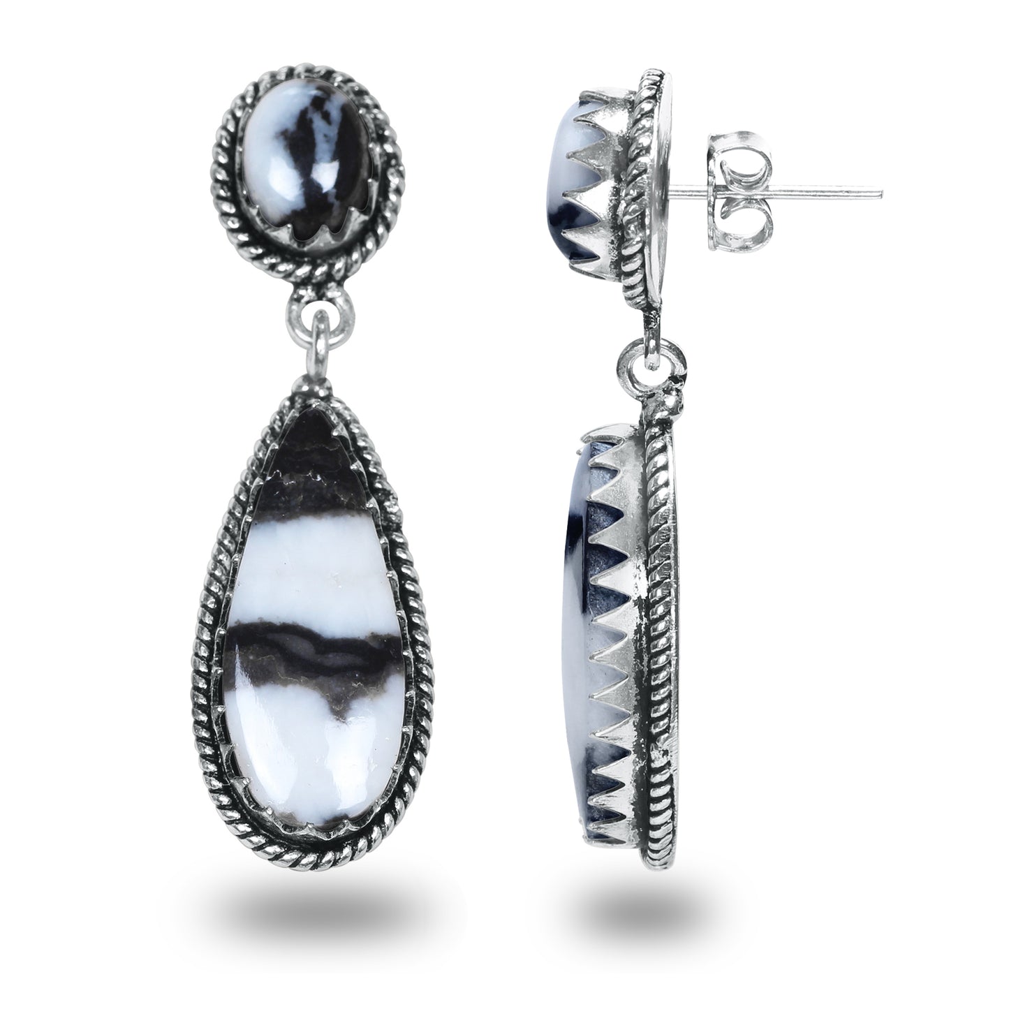 Boucles d'oreilles en turquoise Buffalo – Minimalistes, plaquées argent | Vente en gros et fabrication artisanale