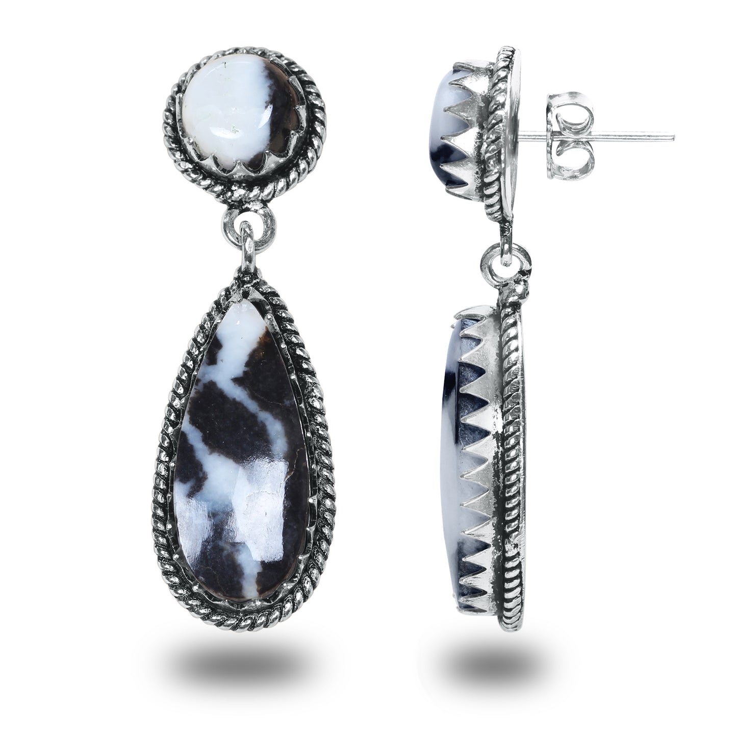 Boucles d'oreilles en turquoise Buffalo – Minimalistes, plaquées argent | Vente en gros et fabrication artisanale