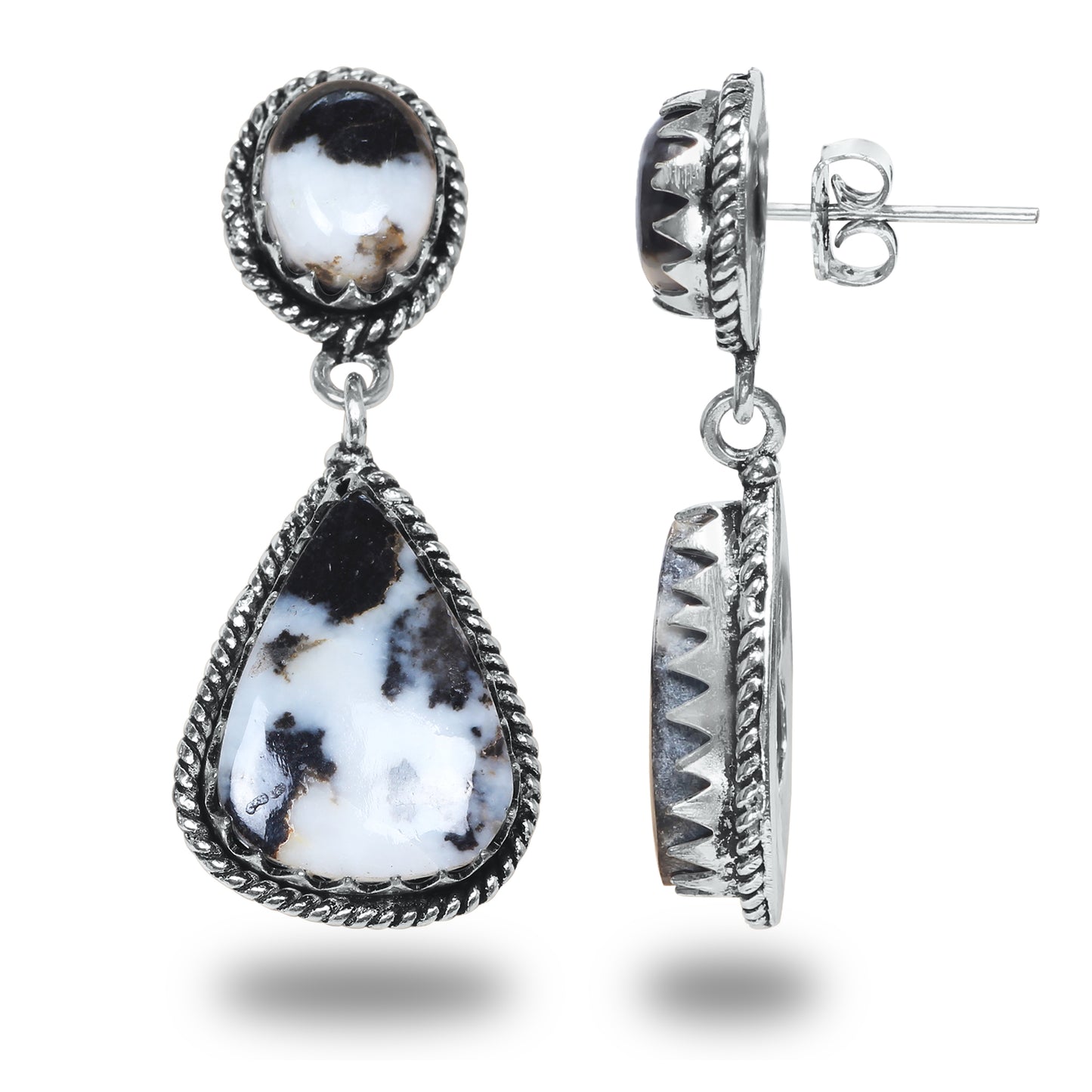 Boucles d'oreilles en turquoise Buffalo – Minimalistes, plaquées argent | Vente en gros et fabrication artisanale
