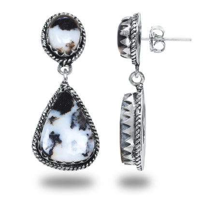Boucles d'oreilles en turquoise Buffalo – Minimalistes, plaquées argent | Vente en gros et fabrication artisanale