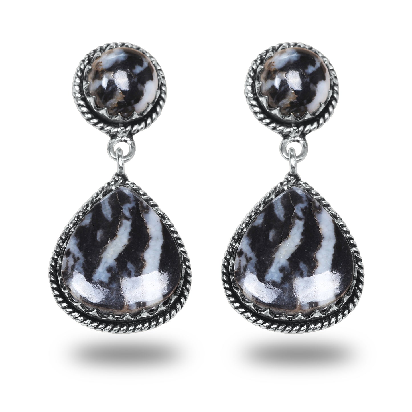 Boucles d'oreilles en turquoise Buffalo – Minimalistes, plaquées argent | Vente en gros et fabrication artisanale