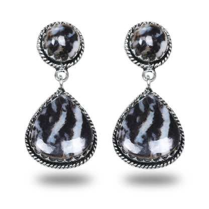 Boucles d'oreilles en turquoise Buffalo – Minimalistes, plaquées argent | Vente en gros et fabrication artisanale