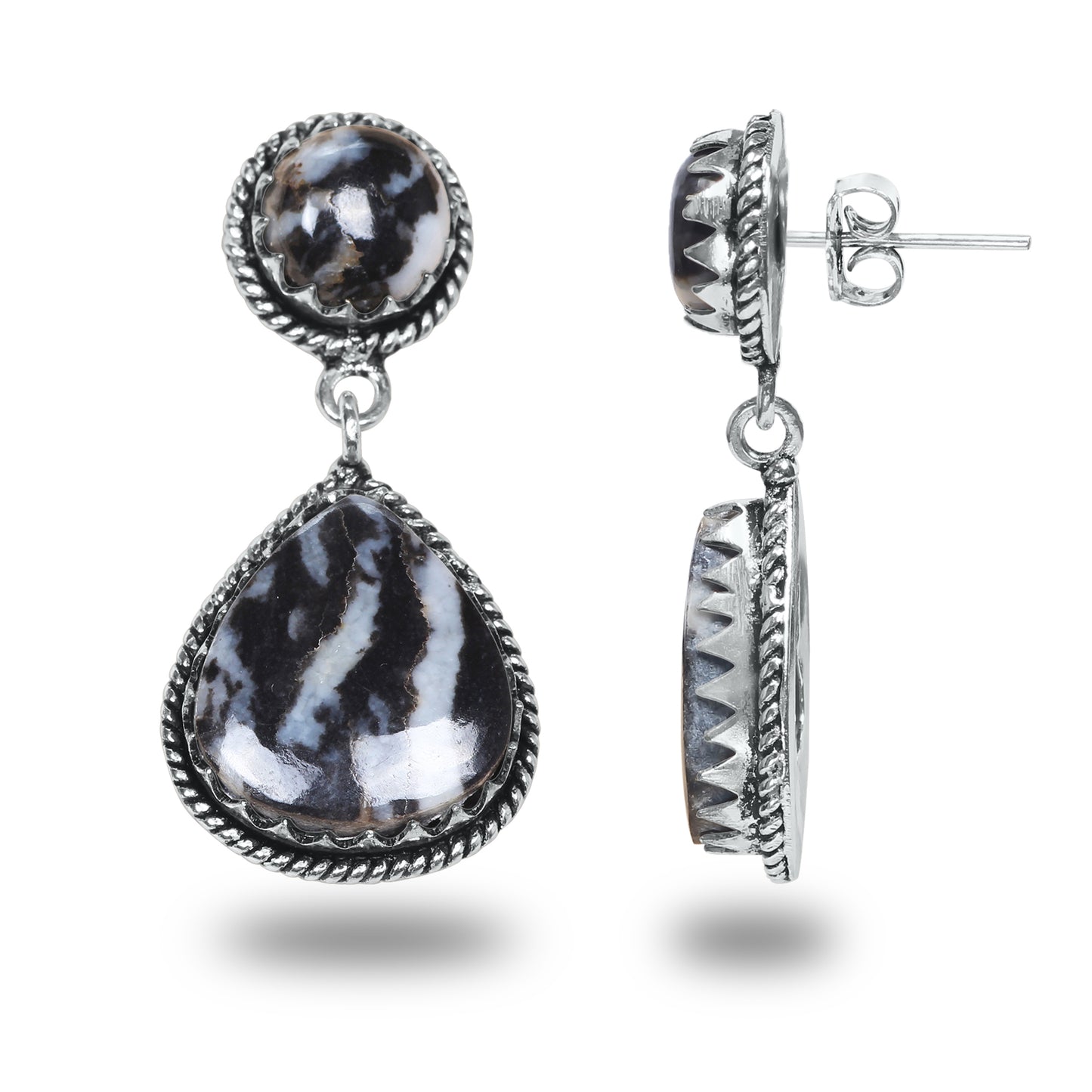 Boucles d'oreilles en turquoise Buffalo – Minimalistes, plaquées argent | Vente en gros et fabrication artisanale