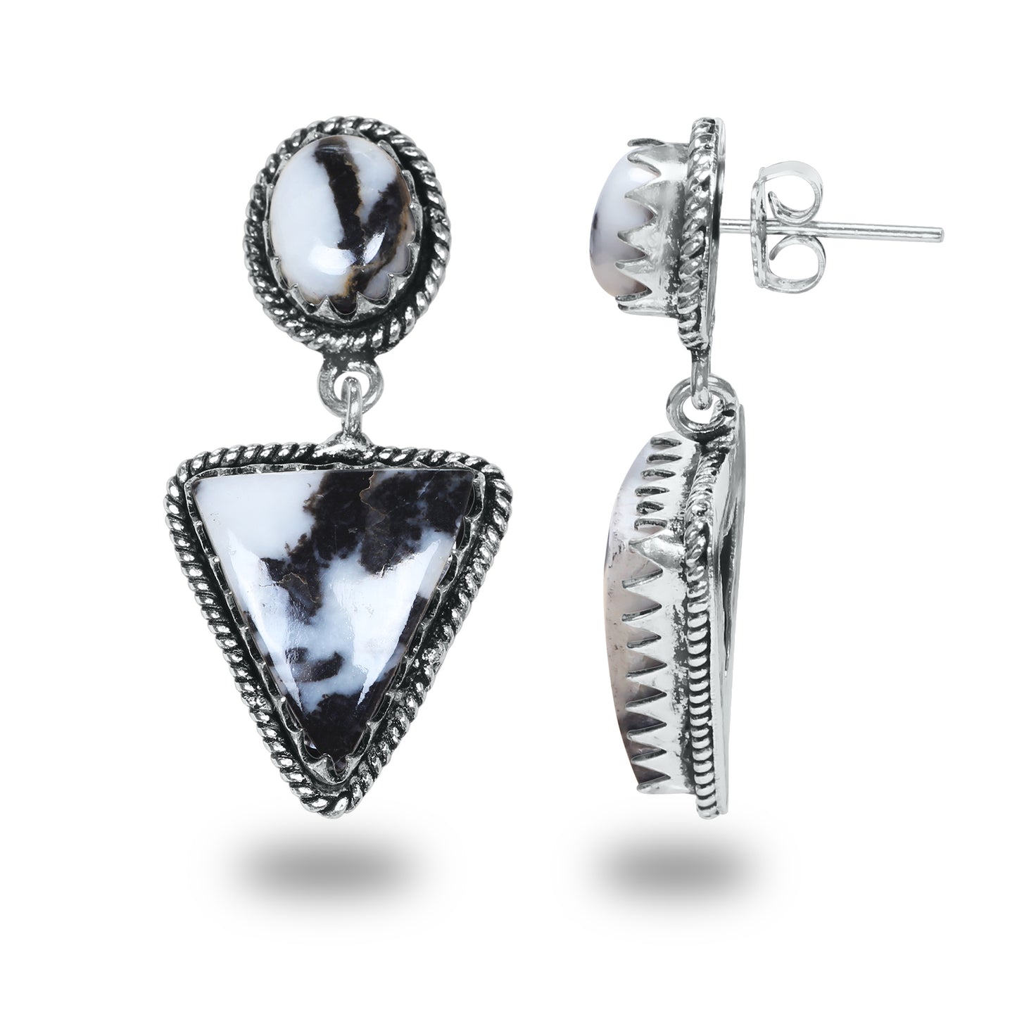 Boucles d'oreilles en turquoise Buffalo – Minimalistes, plaquées argent | Vente en gros et fabrication artisanale