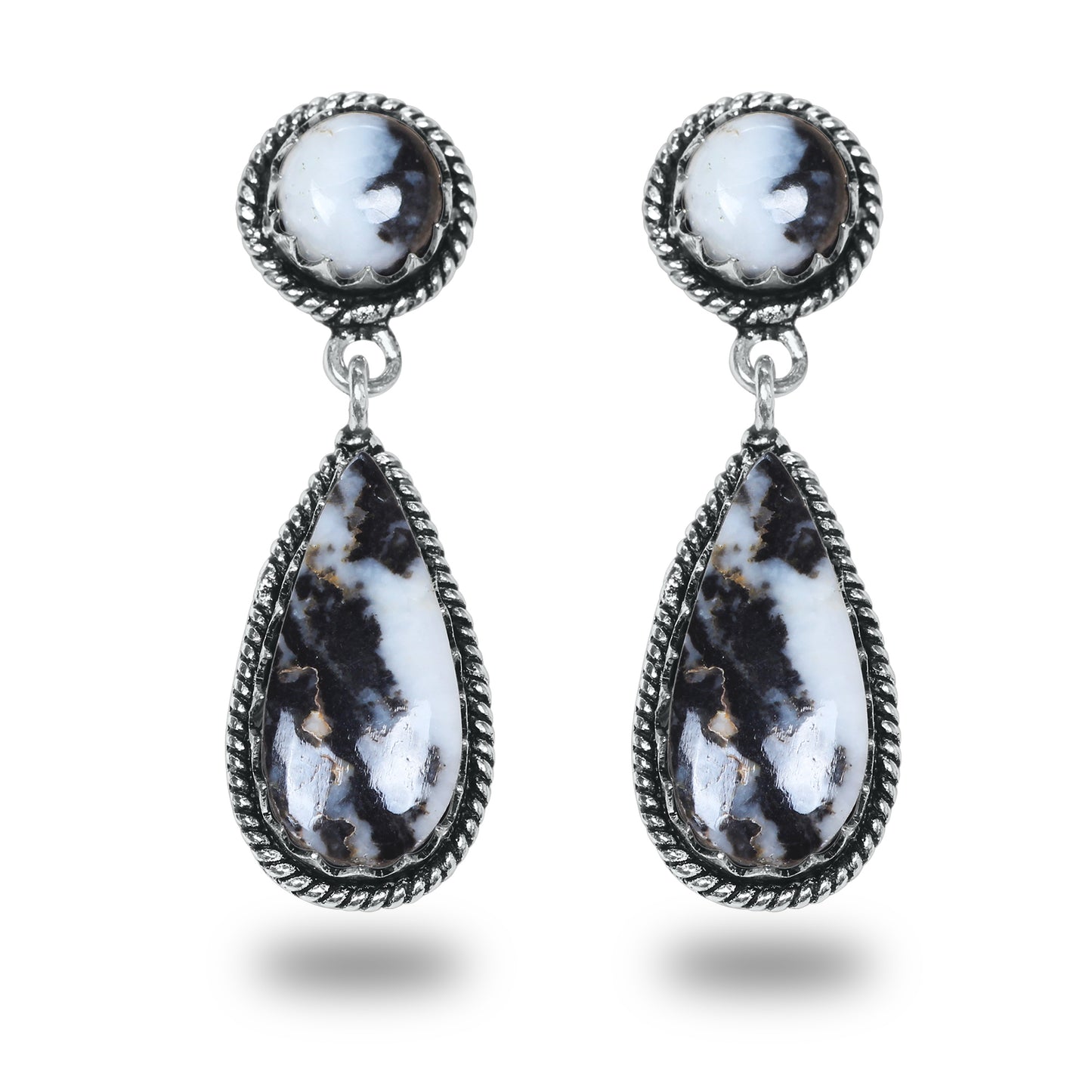 Boucles d'oreilles en turquoise Buffalo – Minimalistes, plaquées argent | Vente en gros et fabrication artisanale