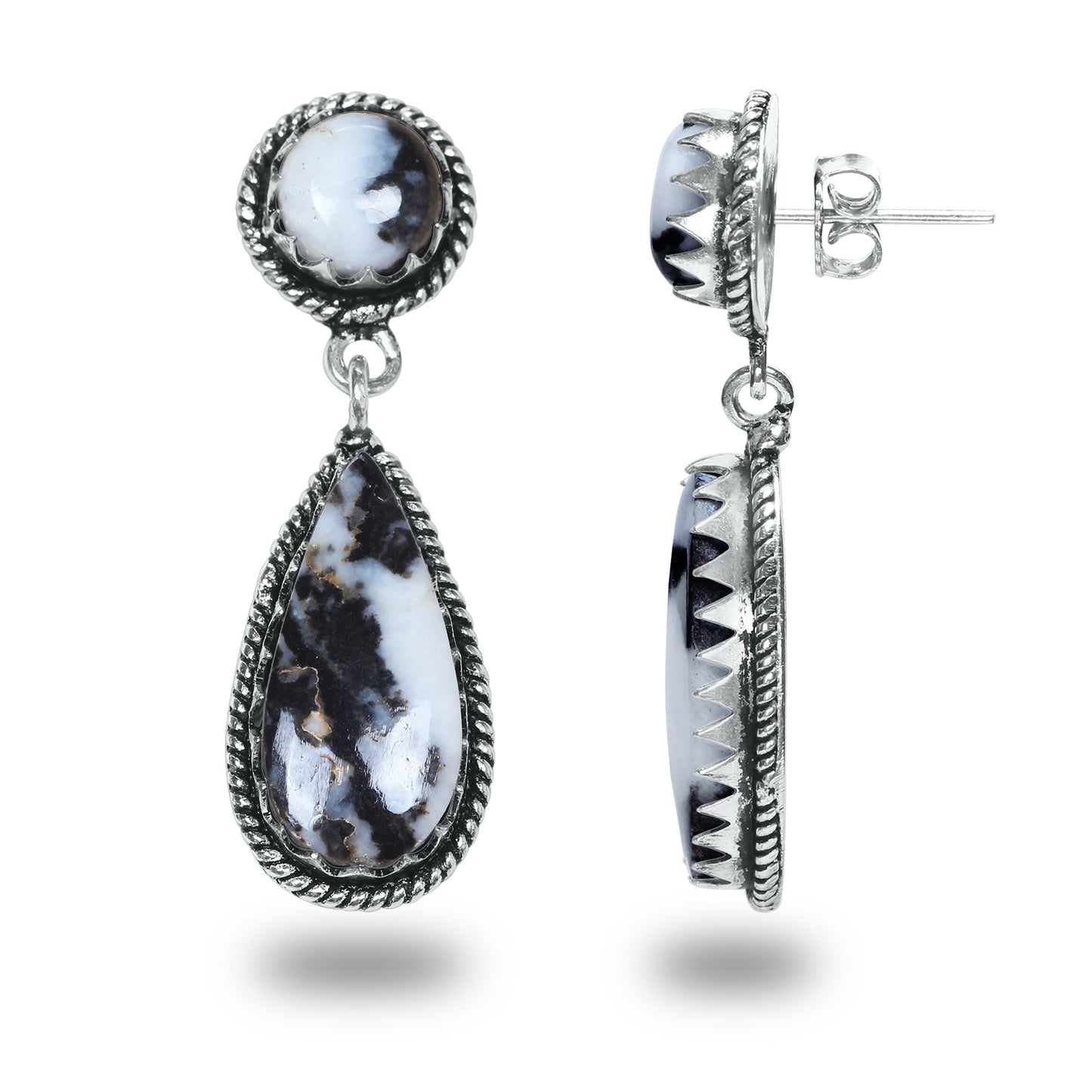 Boucles d'oreilles en turquoise Buffalo – Minimalistes, plaquées argent | Vente en gros et fabrication artisanale