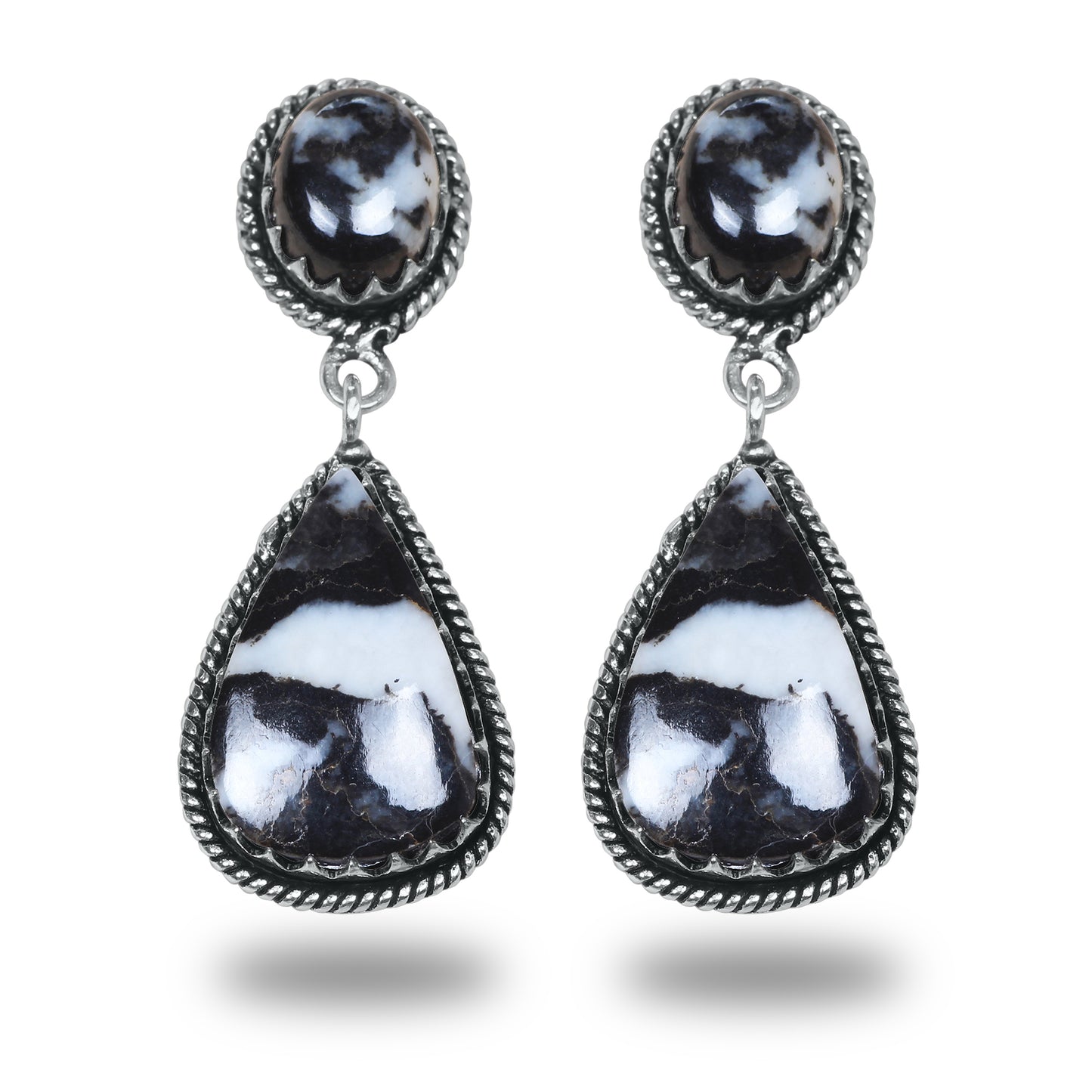 Boucles d'oreilles en turquoise Buffalo – Minimalistes, plaquées argent | Vente en gros et fabrication artisanale