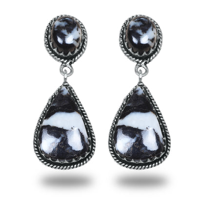 Boucles d'oreilles en turquoise Buffalo – Minimalistes, plaquées argent | Vente en gros et fabrication artisanale
